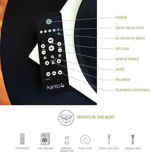 مكبرات صوت Kanto Yu4 مع Bluetooth و Phono Preamp ، Gloss White (متجدد) in Kuwait