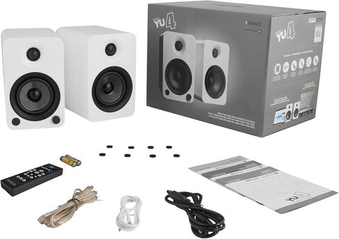 مكبرات صوت Kanto Yu4 مع Bluetooth و Phono Preamp ، Gloss White (متجدد) in Kuwait