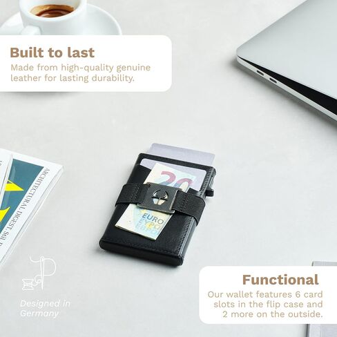 محفظة DONBOLSO الجلدية البسيطة للرجال - محفظة نحيفة مع حماية ضد حجب RFID - حامل عملي للنقود وبطاقات الائتمان - أفضل هدية محفظة للرجال - مريحة وخفيفة ومتينة - بني عتيق in Kuwait