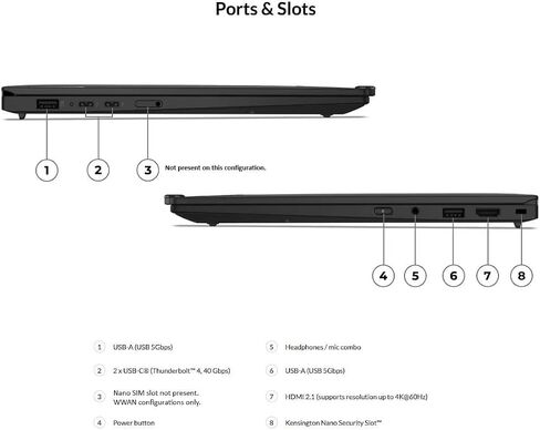 Lenovo Gen 13 ThinkPad X1 Carbon Aura Edition Laptop مع معالج Intel Core Ultra 7 258V ، 14 "2.8K OLED DISTRED NON-TOUCH 120HZ ، WI-FI 7 ، 32GB RAM ، 1TB SSD GEN 5 ، FHD RGB/IR CAM ، WIN 11 Pro Pro in Saudi Arabia
