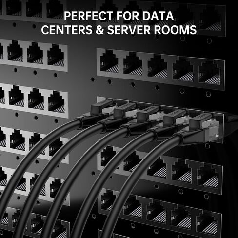 CAT6A Ethernet Cable 6.6ft, 10 Gigabi High-Speed RJ45 Patch Cord, 26AWG UTP Network Cable, Cat 6 Ethernet LAN Cord with Gold Plated RJ45 Connectors, Black in Kuwait