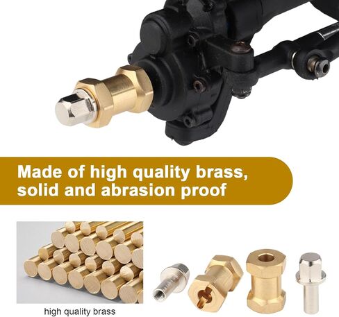 HobbyPark RC Brass Spacers 12mm Wheel Hex Hubs Extenders for 1/10 RC Crawler Axial SCX10 Wheels Extension Hex Drive Adapter (12mm) in Kuwait