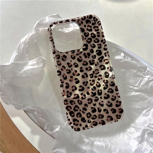 Compatible for iPhone 16 Pro Max Case with Cute Cheetah Leopard Print Retro Aesthetics Design Soft Slim TPU Shockproof Protective Bumper Glitter Shiny Phone Cover-Gold in Kuwait
