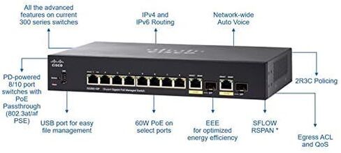 Cisco Systems SG350-10P-K9-NA SG350-10P 10-PORT GIGABIT POE SWITCH (متجدد) in Saudi Arabia