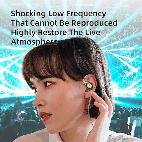 HiFi IEM for Gaming, CCZ MC02 MAX Gaming Earbuds, Clear Bass Sound Wired Gaming Ear Buds, 10mm Dual-Magnet Dynamic Driver in Ear Headphone for School Students Computer Phone (Without mic, Black Gold) in Kuwait