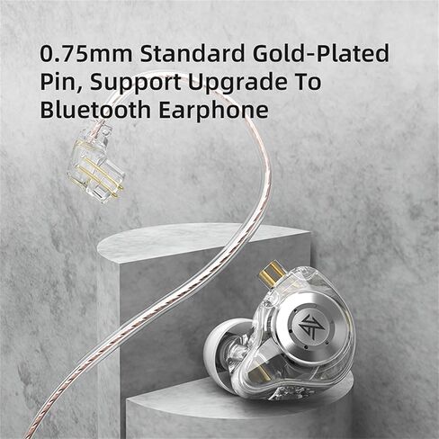 HiFi IEM for Gaming, CCZ MC02 MAX Gaming Earbuds, Clear Bass Sound Wired Gaming Ear Buds, 10mm Dual-Magnet Dynamic Driver in Ear Headphone for School Students Computer Phone (Without mic, Black Gold) in Kuwait