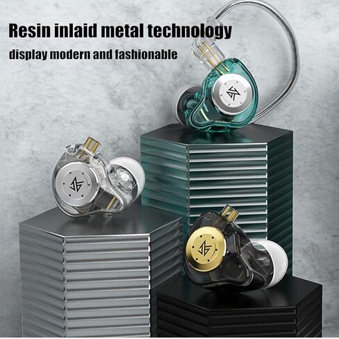 KZ EDX PRO Gaming Earbuds HiFi Deep Bass in Ear Monitors with 1DD, IEM for Gaming Wired IEM Earphones Headphone with New 10mm Dynamic Driver Detachable Cable for Video Music Church (Black, with mic) in Kuwait