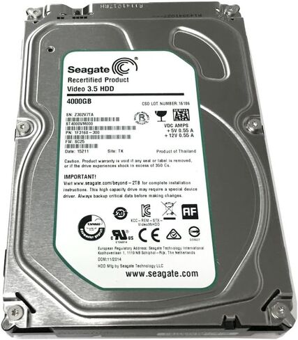 Seagate Video HDD ST4000VM000 4TB 5900RPM 64MB CACHE SATA III 6.0GB/S 3.5 "محرك أقراص صلبة داخلي- ث/سنة ضمان (متجدد) in Saudi Arabia