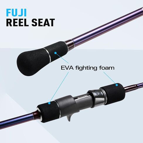 Saltwater Fishing Rod - 2-Piece Slow Jigging Rod with Fuji Guides & Toray Carbon Fiber,Split Rear High EVA Handle,Spinning/Casting Reel Compatible for Offshore & Deep Sea Fishing in Kuwait