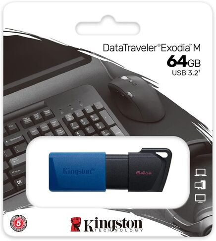 Kingston DataTraveler Exodia M 64GB USB 3.2 Flash Drive (50 pack) مع محول USB-C in Saudi Arabia