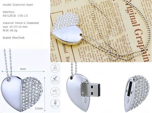 128 جيجا بايت محبة قلب مجوهرات USB فلاش محرك الأقراص in Saudi Arabia