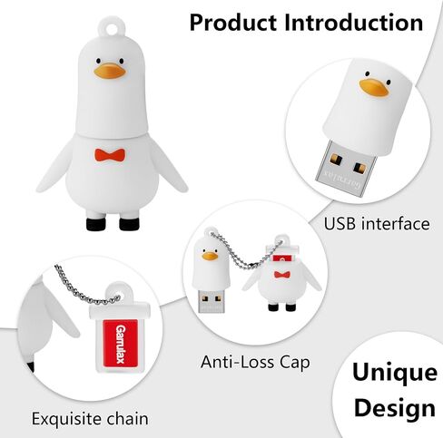 USB Flash Drives, 16GB/32GB/64GB/128GB Silicone USB2.0 High Speed Thumb Memory Stick Pen Date Storage Pendrive U Disk (Cute Goose, 128GB) in Kuwait