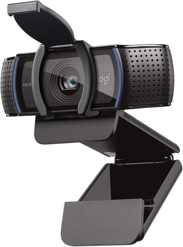 Logitech C920S HD Pro Webcam ، Full HD 1080p/30fps الاتصال بالفيديو ، صوت استريو واضح ، تصحيح الضوء ، مصراع الخصوصية ، يعمل مع Skype ، Zoom ، FaceTime ، Hangouts ، PC/MAC/LATEP in Saudi Arabia