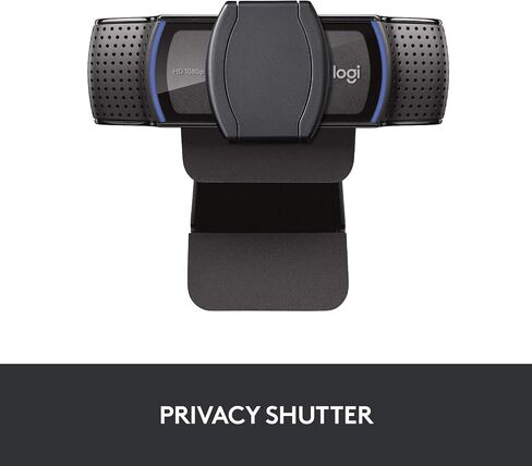 Logitech C920S HD Pro Webcam ، Full HD 1080p/30fps الاتصال بالفيديو ، صوت استريو واضح ، تصحيح الضوء ، مصراع الخصوصية ، يعمل مع Skype ، Zoom ، FaceTime ، Hangouts ، PC/MAC/LATEP in Saudi Arabia