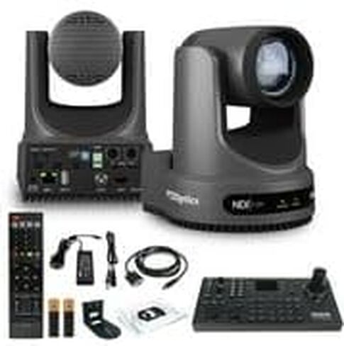 Ptzoptics تحرك 4K SDI/HDMI/USB/IP PTZ مع تكبير بصري 20x (رمادي) (PT20X-4K-GY-G3) Superjoy PTZ Camera Commystick Controller + Universal Wall Mount (Black) in Kuwait