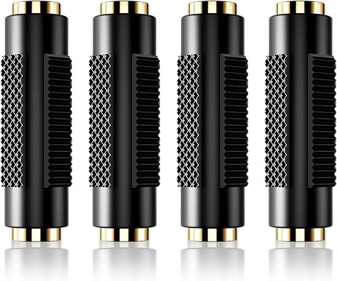 4 Pack 3.5mm Stereo Jack to 3.5mm Stereo Jack Female to Female Adapter Connector, Aux Adapter Gold Plated Stereos Coupler for Stereos Cable, Speakers and Headphones in Saudi Arabia