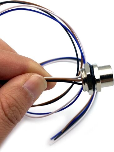 5pcs M12 4 دبوس كبل كود موصل أنثى ، IP67 مقاومة للماء كابل التسكع الخلفي غير المقيد على مستشعر مستشعر الكبلات الكهربائية غير المقيد (0.5 متر/1.64 قدم) in Kuwait