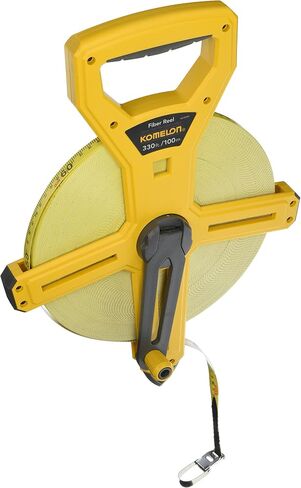 Komelon 6611IM Feet/Inches and Metric Fiber Tape Reel with Double Nylon Coated Fiberglass Blade, 100-Feet-30M by 1/2-Inch & Johnson Level & Tool 595 Structo-Cast Line Level, 3", 1 Level Kit in Saudi Arabia