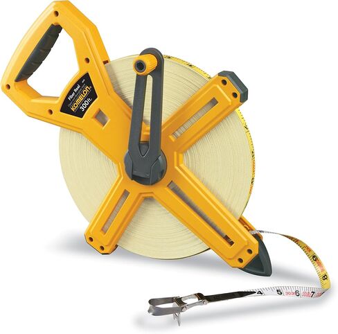 Komelon 6611IM Feet/Inches and Metric Fiber Tape Reel with Double Nylon Coated Fiberglass Blade, 100-Feet-30M by 1/2-Inch & Johnson Level & Tool 595 Structo-Cast Line Level, 3", 1 Level Kit in Saudi Arabia