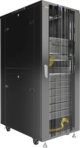 Sysracks 42U Floor Standing Rack Mount Server 24" Deep Network Cabinet, Server Rack with Fan, Removable Side Panels, Locking Mesh Door 24" Computer Cabinet Enclosure Network Rack Case SRF 42.6.6M in Saudi Arabia