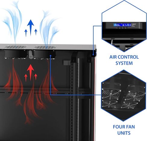 Sysracks 42U Floor Standing Rack Mount Server 24" Deep Network Cabinet, Server Rack with Fan, Removable Side Panels, Locking Mesh Door 24" Computer Cabinet Enclosure Network Rack Case SRF 42.6.6M in Saudi Arabia