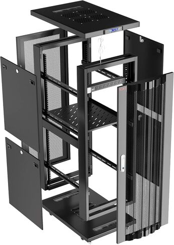 Sysracks 42U Floor Standing Rack Mount Server 24" Deep Network Cabinet, Server Rack with Fan, Removable Side Panels, Locking Mesh Door 24" Computer Cabinet Enclosure Network Rack Case SRF 42.6.6M in Saudi Arabia