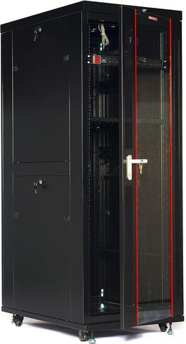 32U 32" Depth IT & Telecom Server Rack Cabinet,Glass Door,Air Control Panel 4Fans, 1PDU, 1 Shelf-Free! in Saudi Arabia