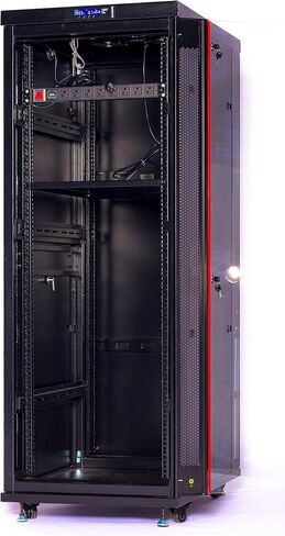 32U 32" Depth IT & Telecom Server Rack Cabinet,Glass Door,Air Control Panel 4Fans, 1PDU, 1 Shelf-Free! in Saudi Arabia
