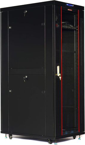 32U 32" Depth IT & Telecom Server Rack Cabinet,Glass Door,Air Control Panel 4Fans, 1PDU, 1 Shelf-Free! in Saudi Arabia