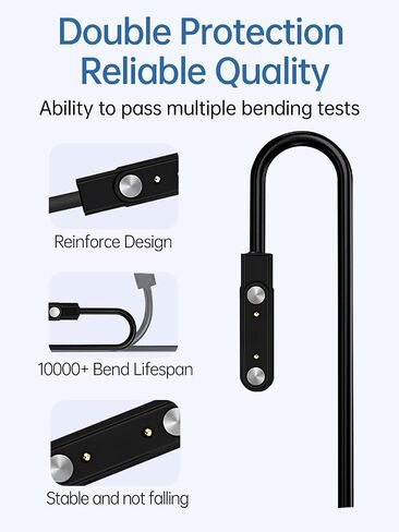 Charging Cable for TRAUSI TG08 Smart Watch, Magnetic USB Flexible Charging Cable Accessories for TRAUSI TG08 Smart Watch,(2 Pack) in Saudi Arabia