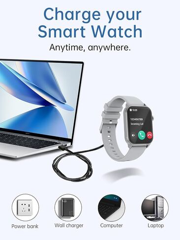Charging Cable for TRAUSI TG08 Smart Watch, Magnetic USB Flexible Charging Cable Accessories for TRAUSI TG08 Smart Watch,(2 Pack) in Saudi Arabia
