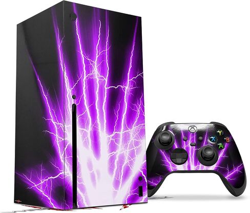 Wraptorskinz Skin Decal Vinyl Wrap متوافق مع وحدة التحكم في Series Xbox X ووحدة التحكم - Lightning Purple (وحدة ألعاب غير متضمنة) in Saudi Arabia