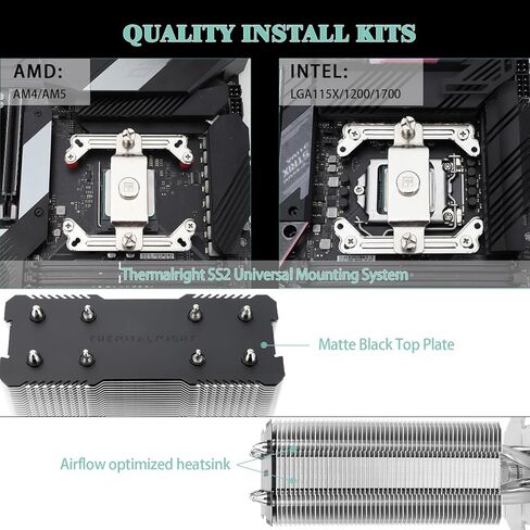 Thermalright Assassin x 120 V2 Plus CPU Air Cooler ، PWM PWM Head Compu CPU ، تبريد حرارة الكمبيوتر ، لـ AM4/AM5/Intel LGA1851/1700/1150/1151/1200،154mm ارتفاع in Saudi Arabia