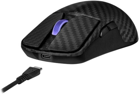 ASUS ROG HARPE ACE Wireless Gaming Mouse ، بناء ألياف الكربون ، ROG 100M مفتاح صغير بصري ، عجلة التمرير الإضاءة ، معدل تقرير USB: 8000 هرتز مع داعم معدل الاقتراع ROG. in Kuwait