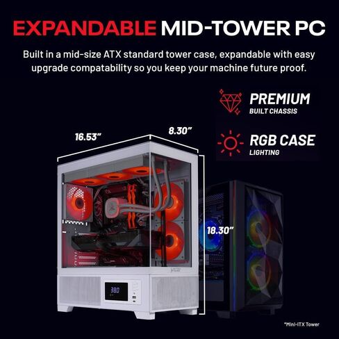 Skytech Azure 3 Plus Gaming PC Desktop ، Ryzen 9 9900x 4.4 GHz (5.6GHz Turbo) ، AMD RX 9070 XT 16GB ، 2TB Gen4 NVME SSD ، 32GB DDR5 RAM 5200 RGB ، in Kuwait