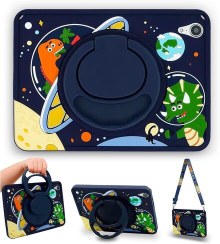Kids Protective Case for Apple iPad mini 7 (A17 Pro) 2024 / Mini 6 (A15) 2021, 8.3 Inch Silicone Dinosaur Cover for iPad mini 7th & 6th Generation with Stand for Boys in Saudi Arabia