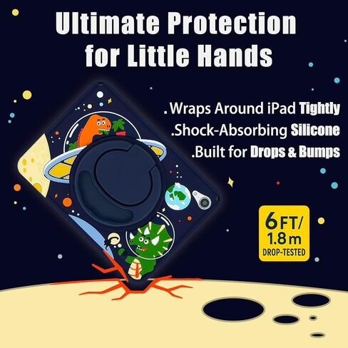 Kids Protective Case for Apple iPad mini 7 (A17 Pro) 2024 / Mini 6 (A15) 2021, 8.3 Inch Silicone Dinosaur Cover for iPad mini 7th & 6th Generation with Stand for Boys in Saudi Arabia