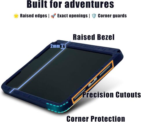 Kids Protective Case for Apple iPad mini 7 (A17 Pro) 2024 / Mini 6 (A15) 2021, 8.3 Inch Silicone Dinosaur Cover for iPad mini 7th & 6th Generation with Stand for Boys in Saudi Arabia