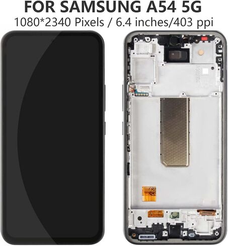 OLED for Samsung Galaxy A54 5G SCREEM بديل لـ Samsung Galaxy A54 5G SM-A546V SM-A546U LCD Display Response Screen Assection Assection مع أداة 6.4 "(أسود مع حجم كبير الحجم) in Kuwait