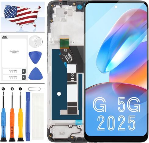 استبدال الشاشة لـ Motorola G 5G 2025 Display ، 6.7 "لـ Motorola Moto G 5G 2025 شاشة LCD شاشة عرض اللمس أرقامًا كاملة التجميع XT2513V XT2513-1 XT2513-2 LCD KIT مع إطار +أدوات in Kuwait