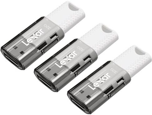 LEXAR® JUMPDRIVE® S60 USB 2.0 Flash Drives ، 32GB ، Black ، Pack of 3 محركات فلاش ، LJDS60-32GB3NNU in Saudi Arabia