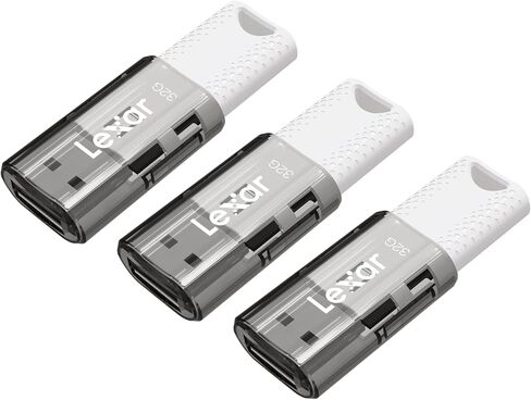 LEXAR® JUMPDRIVE® S60 USB 2.0 Flash Drives ، 32GB ، Black ، Pack of 3 محركات فلاش ، LJDS60-32GB3NNU in Saudi Arabia