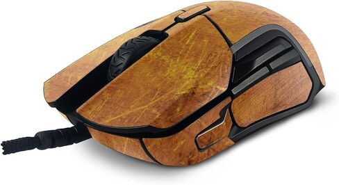 MightySkins Skin Compatible with SteelSeries Rival 5 Gaming Mouse - Textured Gold | Protective, Durable, and Unique Vinyl Decal wrap Cover | Easy to Apply, Remove, and Change Styles | Made in The USA in Saudi Arabia