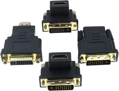 كوع 24K مطلي بالذكور إلى محول الإناث 1080p لجهاز العرض HDTV Monito DVI 24+1 إلى كابلات محول متوافقة مع HDMI (AM DVI F) in Kuwait