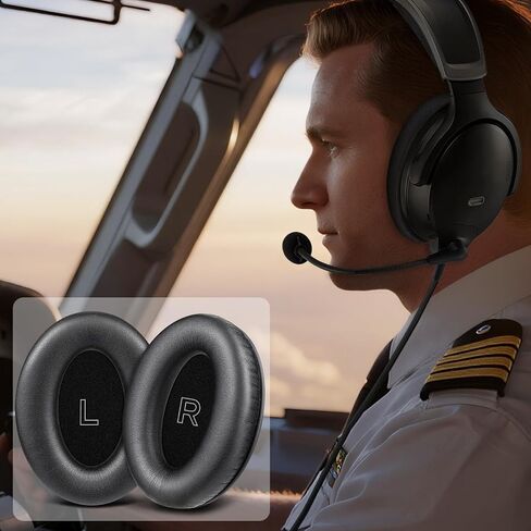 وسادات الأذن بديلة للسمات البديلة لسماعات الطيران Bose A30 ، وسائد لسماعات الأذن مع جلد البروتين الناعم ، ورغوة عزل الضوضاء عالية الكثافة - أسود in Kuwait