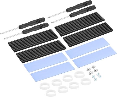 PATIKIL M.2 2280 Nvme SSD Heatsink Kit 70x22x3mm, 2 Pcs Laptop Memory Heatsink Copper Cooling Thermal Pad Radiator Cooler for Laptop, Black in Kuwait