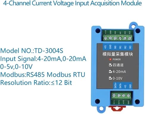Signal Acquisition Card 4-20mA to RS485 Collector Analog Quantity Acquisition Module 8-Channel AI Input Current Voltage TD-4017(4channel) in Saudi Arabia