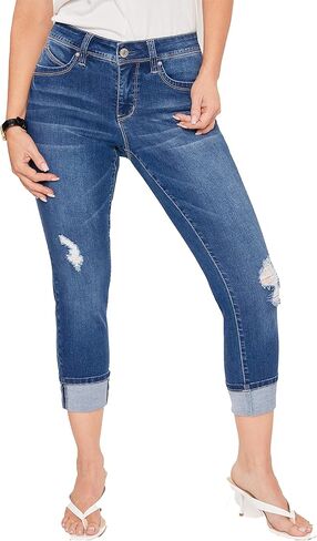 YMI Jeans Women Petite Wannabetta Butt Mega Cuff Ankle in Kuwait