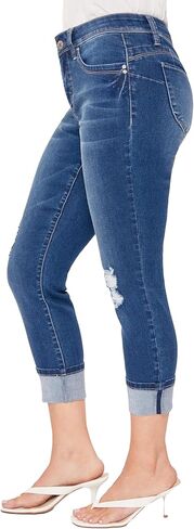 YMI Jeans Women Petite Wannabetta Butt Mega Cuff Ankle in Kuwait