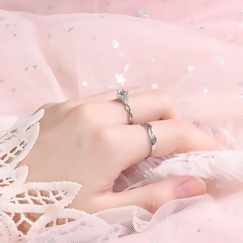 HUASAI خواتم زوجين لBf Gf مطابقة الخنصر خواتم مطابقة للأزواج حلقات الوعد أنا أحبك خواتم حلقات العلاقة للمسافات الطويلة مجوهرات هدايا لعيد الحب الذكرى in Kuwait